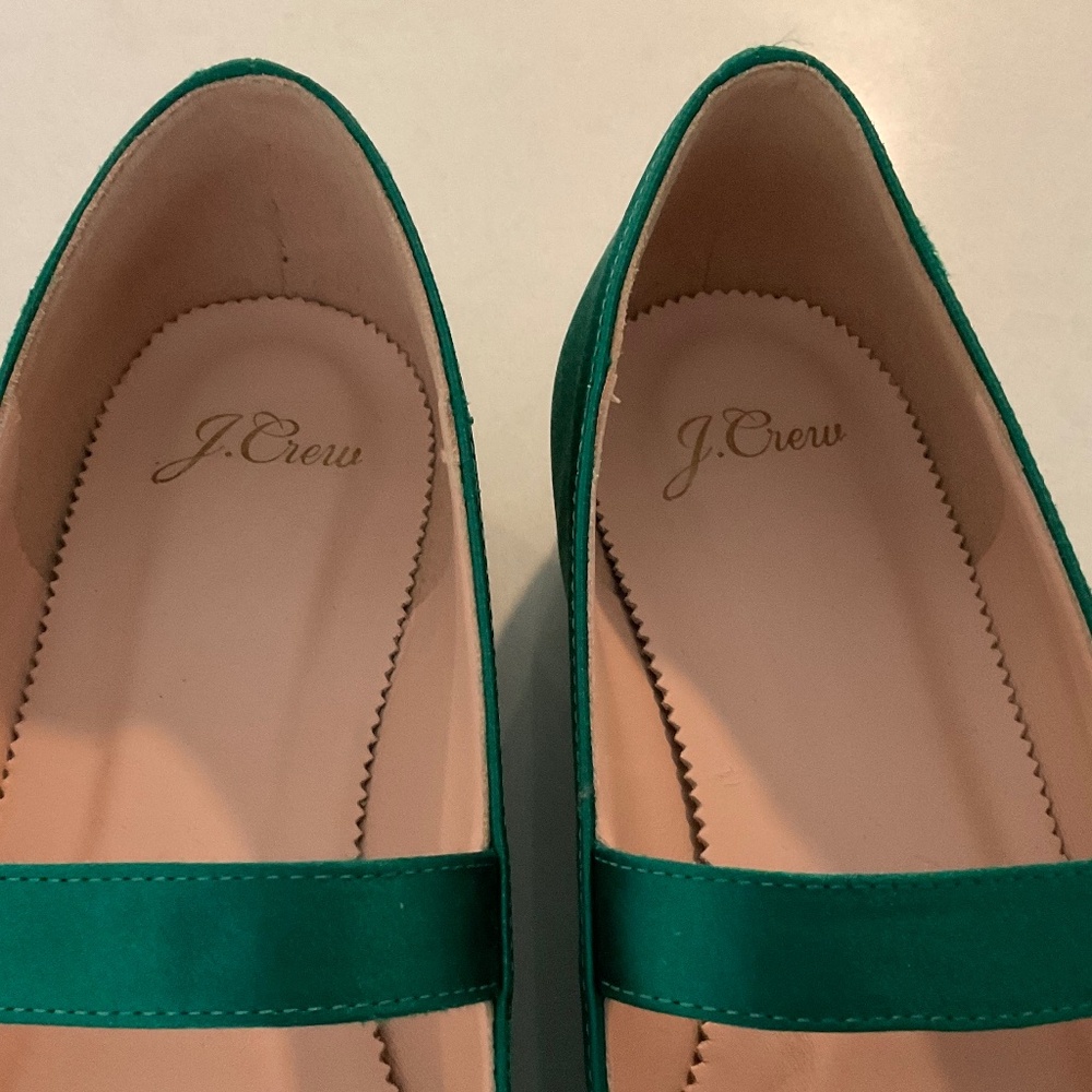 J. CREW Jade Mary Jane Satin W/ Buckle Pointed Toe Flats Size 9 - Picture 6 of 12
